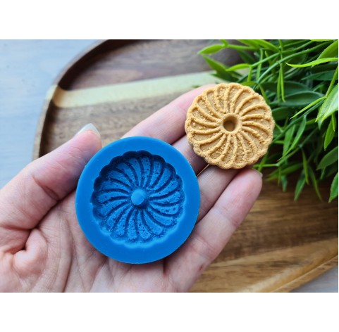 Silicone mold, Full size biscuit, style 32, ~ Ø 3.7 cm, H:0.6 cm