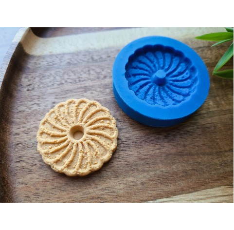 Silicone mold, Full size biscuit, style 32, ~ Ø 3.7 cm, H:0.6 cm