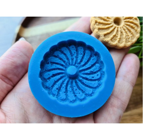 Silicone mold, Full size biscuit, style 32, ~ Ø 3.7 cm, H:0.6 cm