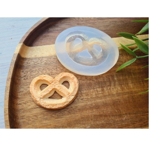 Silicone mold, Full size biscuit, style 35, pretzel form, ~ 3.4*4.7 cm, H:0.7 cm