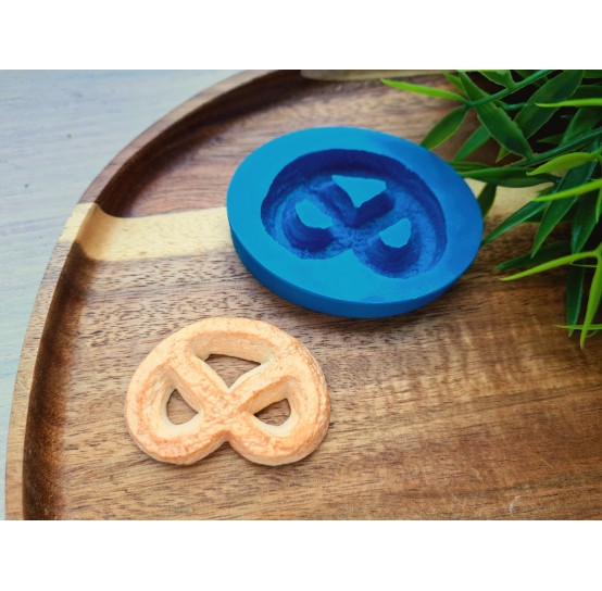 Silicone mold, Full size biscuit, style 35, pretzel form, ~ 3.4*4.7 cm, H:0.7 cm