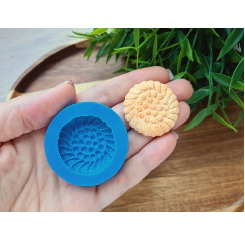 Silicone mold, Full size biscuit, style 44, ~ Ø 3.3 cm, H:0.7 cm