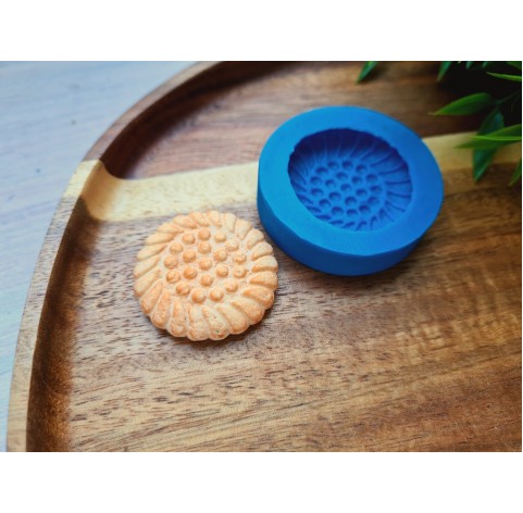 Silicone mold, Full size biscuit, style 44, ~ Ø 3.3 cm, H:0.7 cm