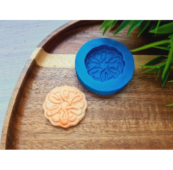 Silicone mold, Full size biscuit, style 45, ~ Ø 3*3.2 cm, H:0.6 cm