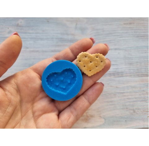 Silicone mold, Cookie 1, heart, ~ 3*1.9 cm
