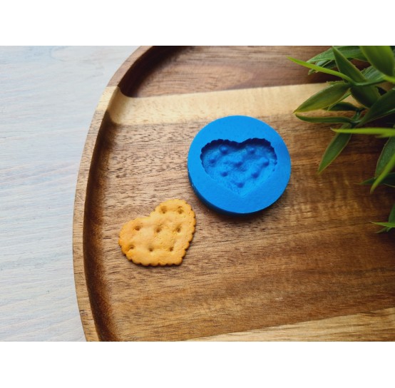 Silicone mold, Biscuit, style 1, heart, ~ 2.3*3.1 cm, H:0.3 cm