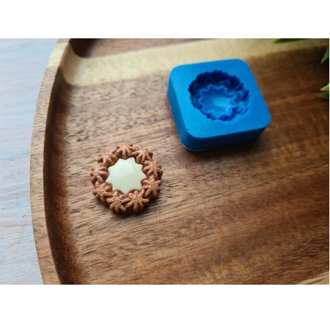 Silicone mold, Cookie, style 3, ~ Ø 2.2 cm, H:0.6 cm