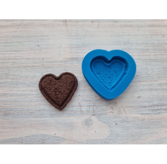 Silicone mold, Cookie 4, heart, ~ 3.5*3.2 cm