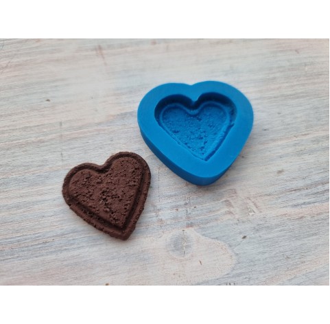 Silicone mold, Cookie 4, heart, ~ 3.5*3.2 cm