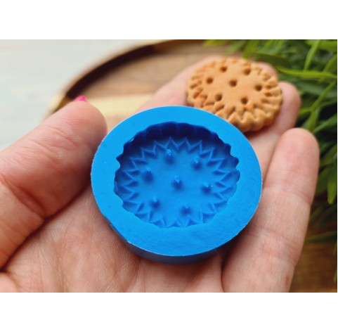 Silicone mold, Full size biscuit, style 18, ~ Ø 3-3.3 cm, H:0.7 cm