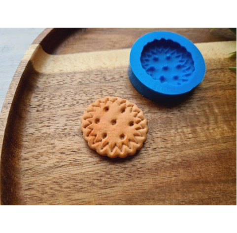 Silicone mold, Full size biscuit, style 18, ~ Ø 3-3.3 cm, H:0.7 cm