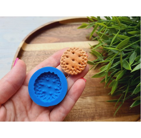 Silicone mold, Full size biscuit, style 18, ~ Ø 3-3.3 cm, H:0.7 cm