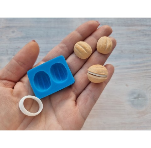 Silicone mold, Cookie 12, nut, 2 pcs. + cutter, ~ 1.6*2.1 cm