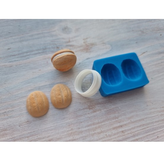 Silicone mold, Cookie 12, nut, 2 pcs. + cutter, ~ 1.6*2.1 cm