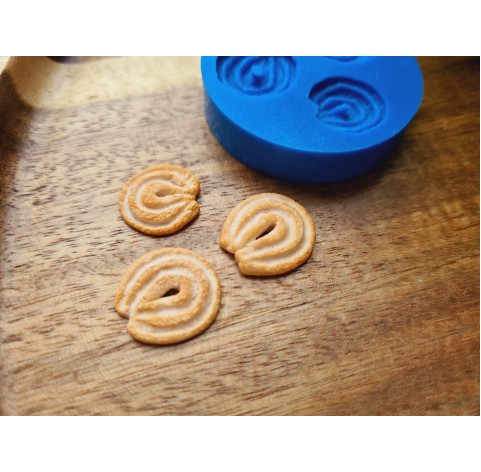 Silicone mold, Сookie set, style 4, shortbread, 3 elements, ~ 1.3-1.6 cm, H:0.2-0.3 cm