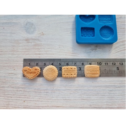 Silicone mold, Mini cookie set, style 3, 4 pcs., ~ 1.8-2.5 cm