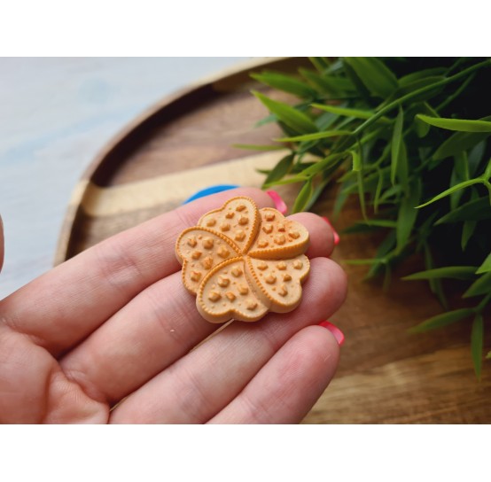 Silicone mold, Biscuit, style 6, flower, ~ Ø 3.2 cm, H:0.6 cm