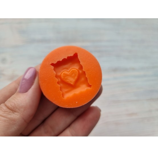 Silicone mold, Cookie 24, heart with jam, ~ 1.3*2.8 cm