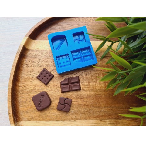 Silicone mold, Chocolate set, style 4, ~ 1.5-2.4 cm, H:0.3-0.6 cm