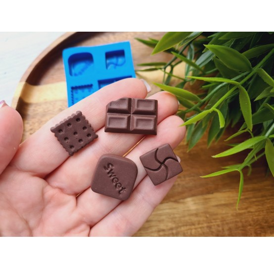 Silicone mold, Chocolate set, style 4, ~ 1.5-2.4 cm, H:0.3-0.6 cm