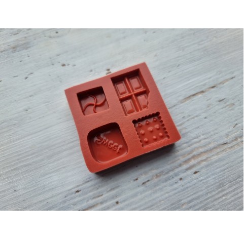 Silicone mold, Chocolate set, style 4, ~ 1.5-2.4 cm, H:0.3-0.6 cm