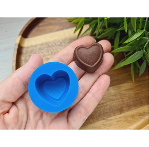 Silicone mold, Chocolate, style 5, heart, ~ 2.6*2.9 cm, H:1.3 cm