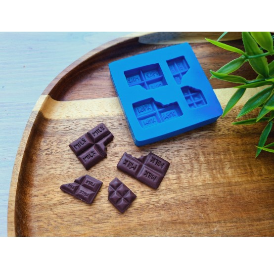 Silicone mold, Chocolate set, style 7, 4 elements, ~ 1.6-2.7*1.2-1.9 cm, H:0.4-0.5 cm