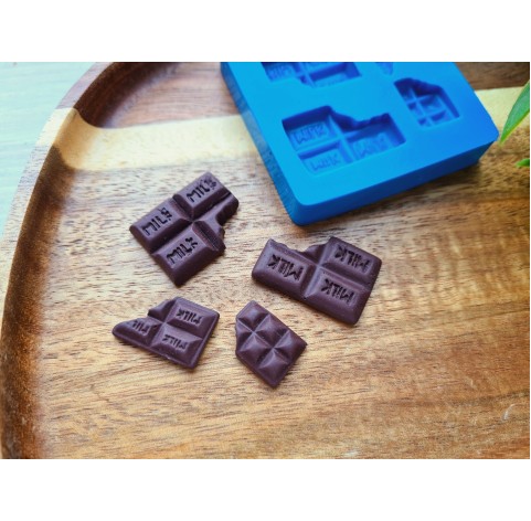 Silicone mold, Chocolate set, style 7, 4 elements, ~ 1.6-2.7*1.2-1.9 cm, H:0.4-0.5 cm