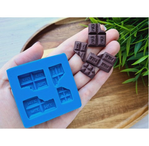 Silicone mold, Chocolate set, style 7, 4 elements, ~ 1.6-2.7*1.2-1.9 cm, H:0.4-0.5 cm