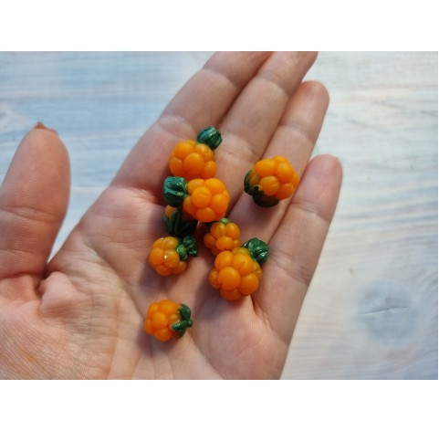 Silicone mold, Cloudberries with greens, 8 pcs., ~ Ø 0.9-1.6 cm