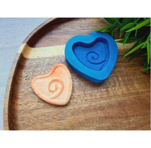 Silicone mold, Full size biscuit, style 42, heart, ~ 3.6*3.8 cm, H:0.8 cm