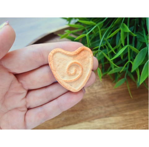 Silicone mold, Full size biscuit, style 42, heart, ~ 3.6*3.8 cm, H:0.8 cm