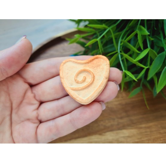 Silicone mold, Full size biscuit, style 42, heart, ~ 3.6*3.8 cm, H:0.8 cm