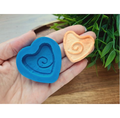 Silicone mold, Full size biscuit, style 42, heart, ~ 3.6*3.8 cm, H:0.8 cm