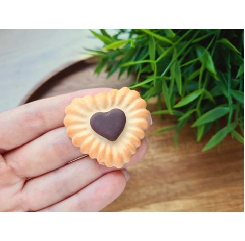 Silicone mold, Full size cookie, style 43, heart, ~ 3.7*4 cm, H:1 cm