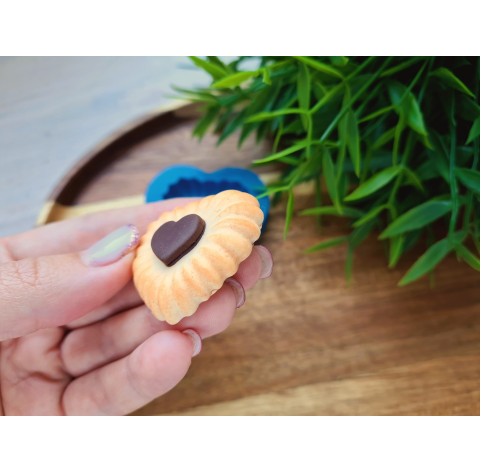 Silicone mold, Full size cookie, style 43, heart, ~ 3.7*4 cm, H:1 cm