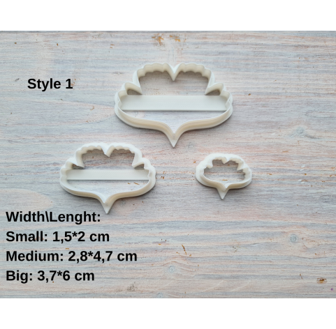 Silicone veiner, Ginkgo leaf, style 1 or style 2, set or individually