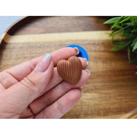 Silicone mold, Chocolate, style 17, heart, ~ 2.4*2.6 cm, H:1 cm