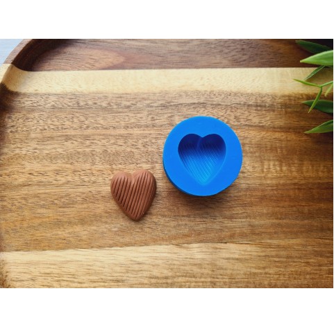 Silicone mold, Chocolate, style 17, heart, ~ 2.4*2.6 cm, H:1 cm