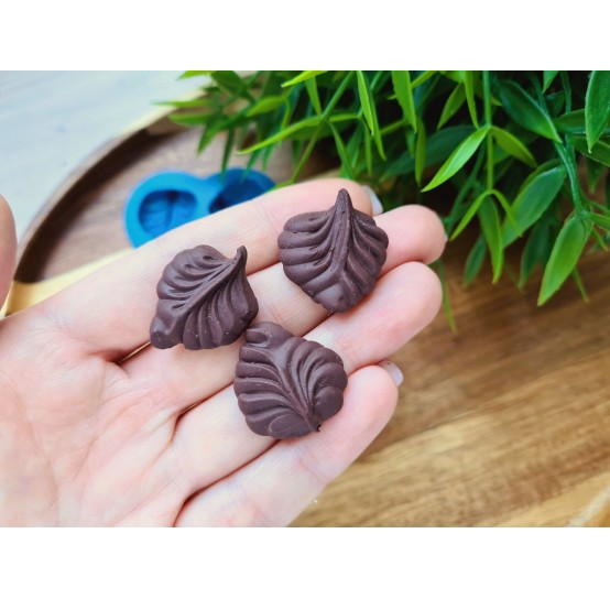 Silicone mold, Chocolate, style 12, leaf, ~ 2.4-2.6*2.1-2.3 cm, H:0.7-0.8 cm
