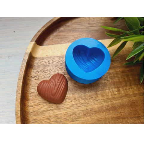 Silicone mold, Chocolate, style 13, heart, ~ 2.5*2.8 cm, H:1.3 cm