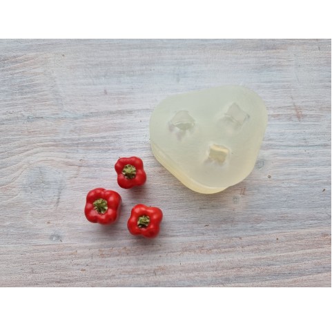 Silicone mold, Bell pepper with greens, 3 elements, ~ Ø 1-1.2 cm, H:2 cm