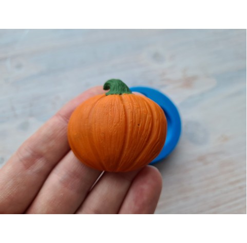 Silicone mold, Pumpkin, style 3, ~ Ø 3.9*3.7 cm, H:1.2 cm