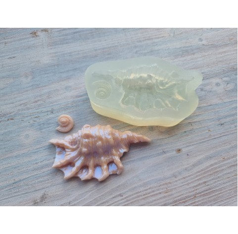 Silicone mold, Seashell, style 6, large, 2 elements, ~ 1.2*1.3 cm, 4*7.5 cm, H:0.6-1.6 cm