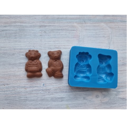 Silicone mold, Chocolate candy 27, bear, 2 pcs., ~ 3*2.3 cm