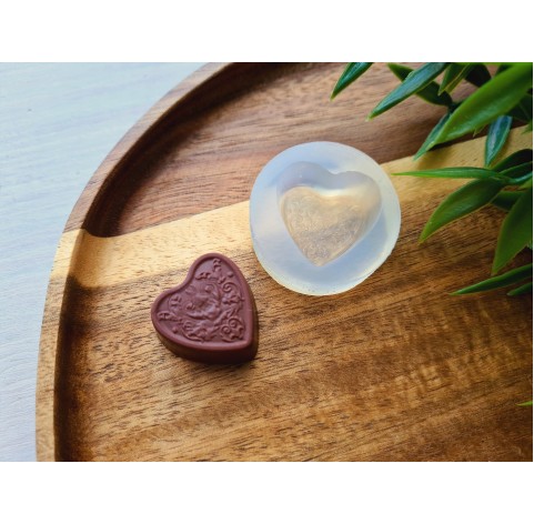 Silicone mold, Chocolate, style 35, heart, ~ 2.4*2.5 cm, H:1.2 cm