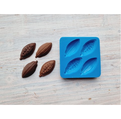 Silicone mold, Cocoa beans, 4 pcs., ~ 1.4-3.1 cm