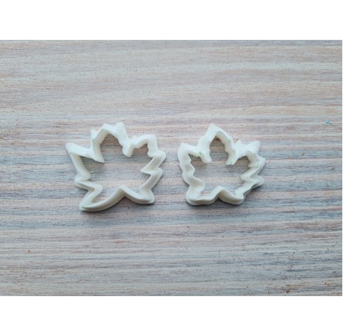 Silicone veiner, Maple leaf, ~ 3*3.2 cm + 2 cutters 2.4*2.5 cm, 2.7*2.6 cm, set or individually