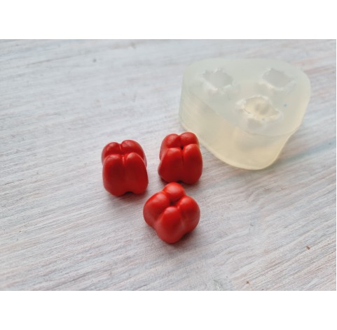 Silicone mold, Bell pepper, inverted, 3 elements, ~ Ø 1.5-1.7 cm, H:1.5 cm