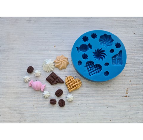 Silicone mold, Set of sweets, 13 pcs., ~ 0.7-2.5 cm